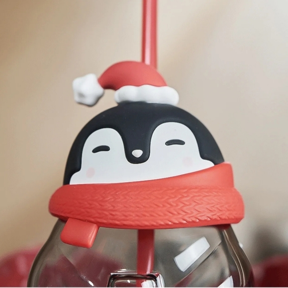 HTF Starbucks 2022 Christmas Penguin Glass Cup - Picture 7 of 10